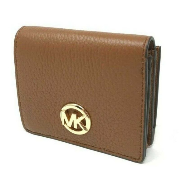 Michael Kors Pebbled Leather Wallet Luggage Gold - Picture 3 of 7